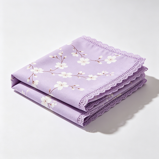 Purple Cherry Blossom Lace Picnic Blanket
