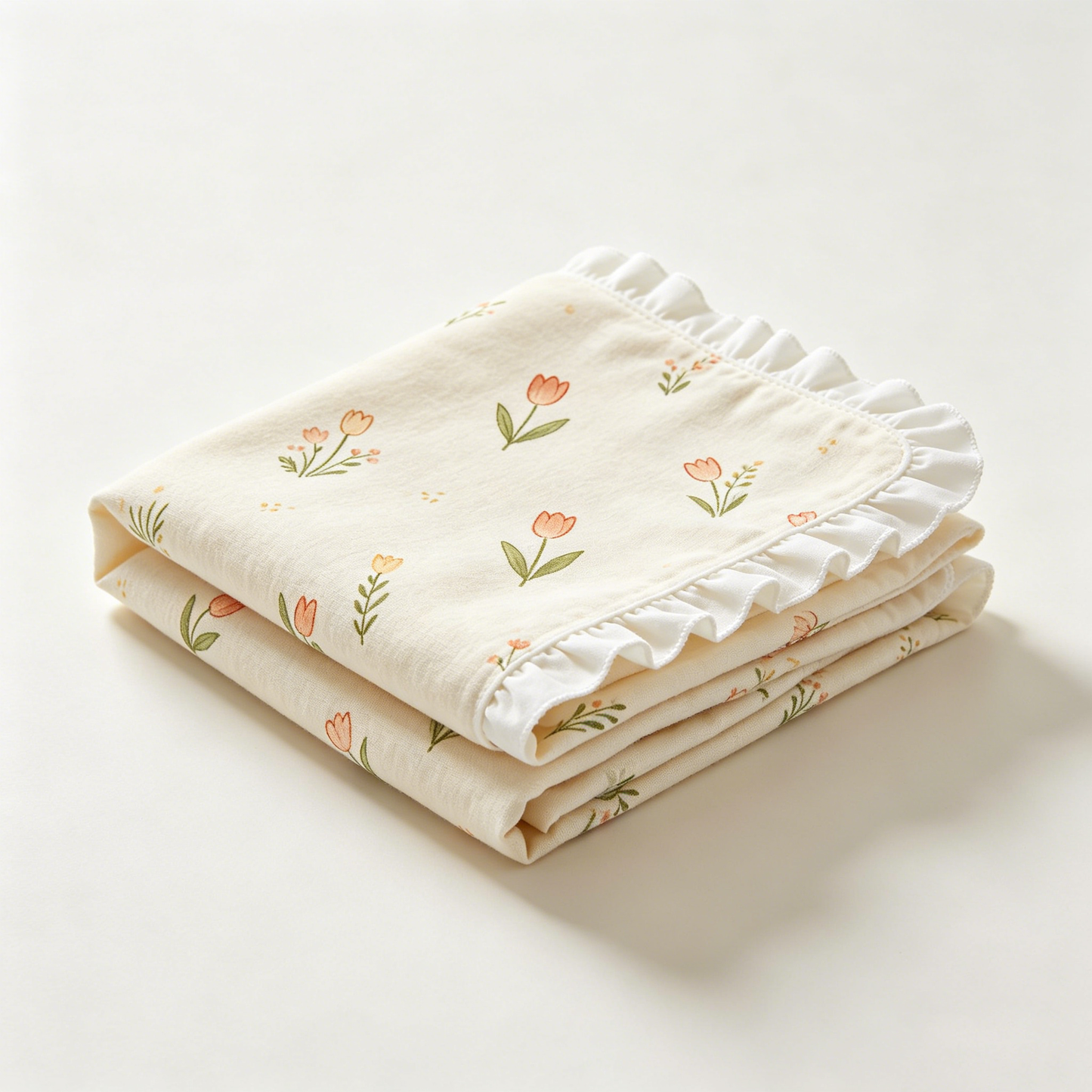 Cream Tulip Ruffle Picnic Blanket
