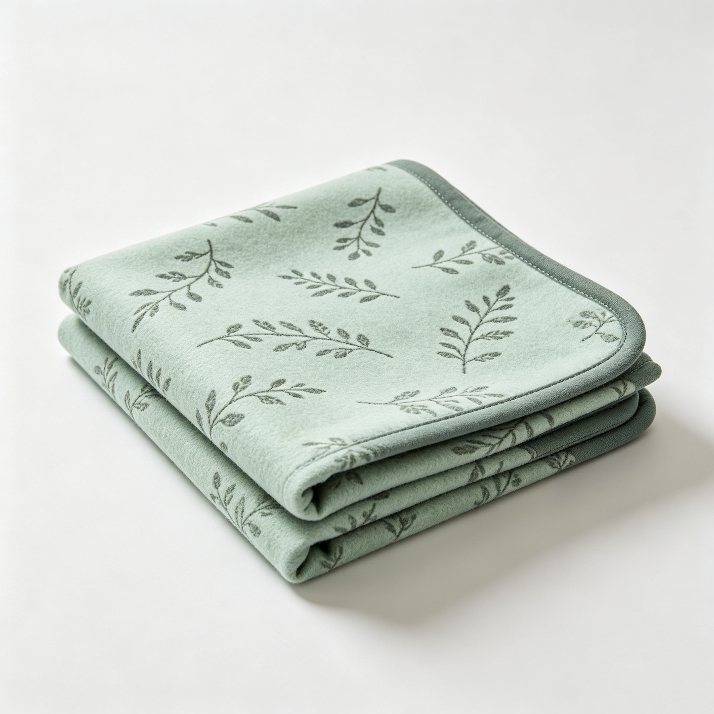 Sage Green Leaf Embossed Picnic Blanket