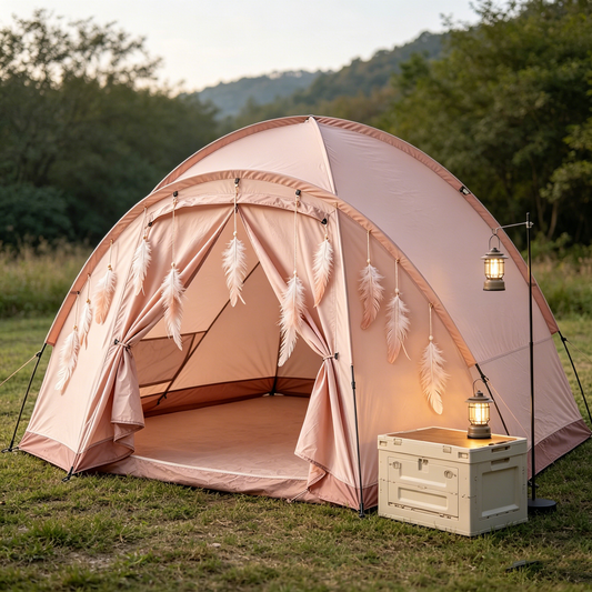 Blush Feather Dome Tent