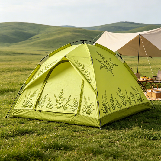 Fern Embroidered Hiking Tent