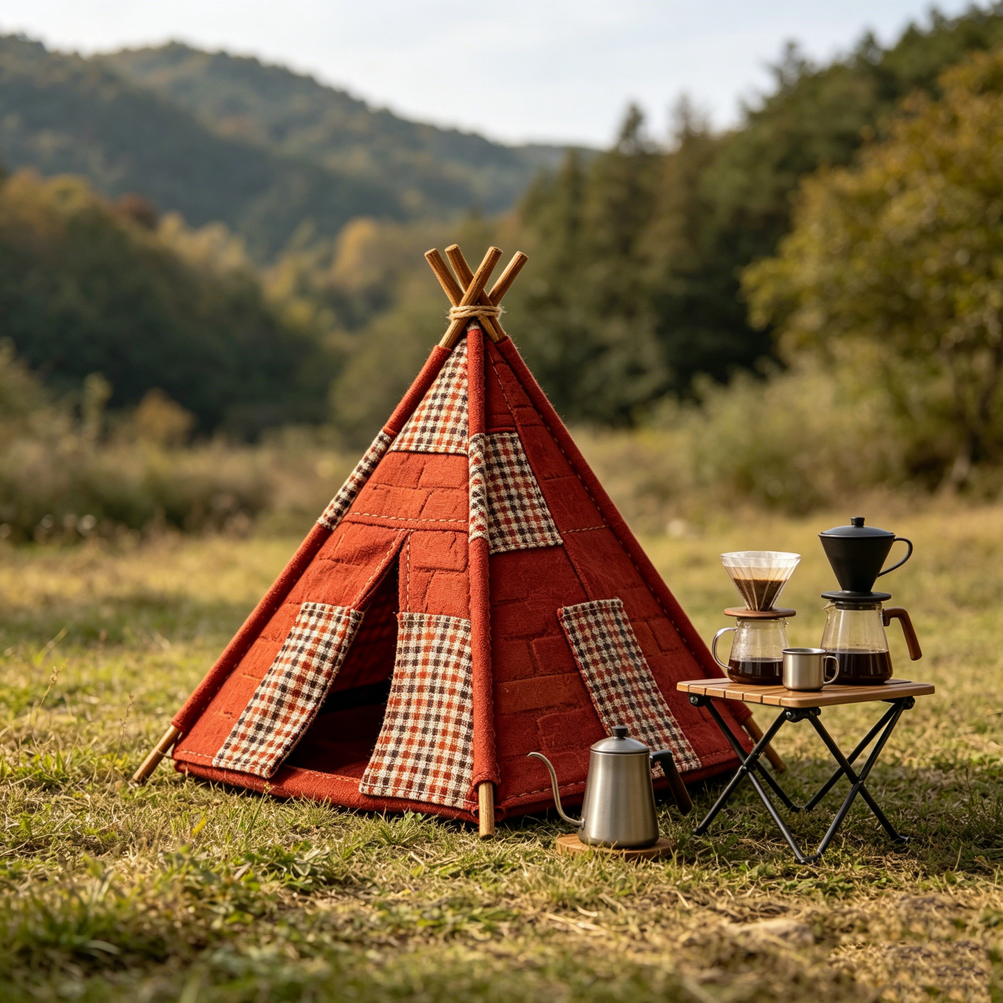 Rustic Plaid Mini Teepee
