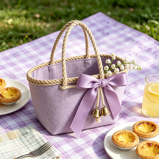 Lilac Bell Lily‑of‑the‑Valley Picnic Basket