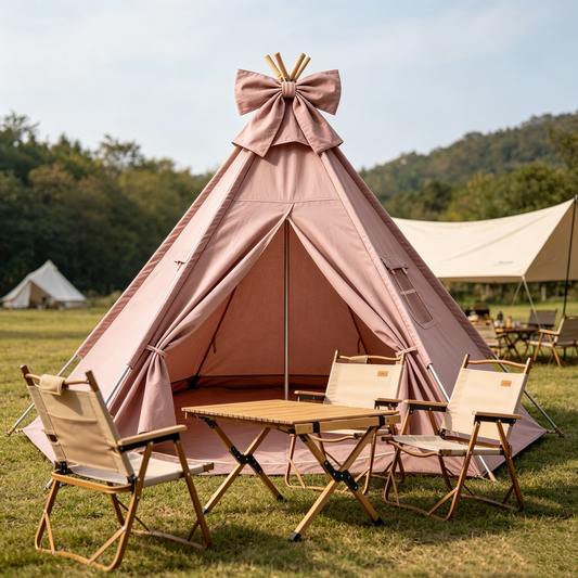 Blush Bow Tipi Tent