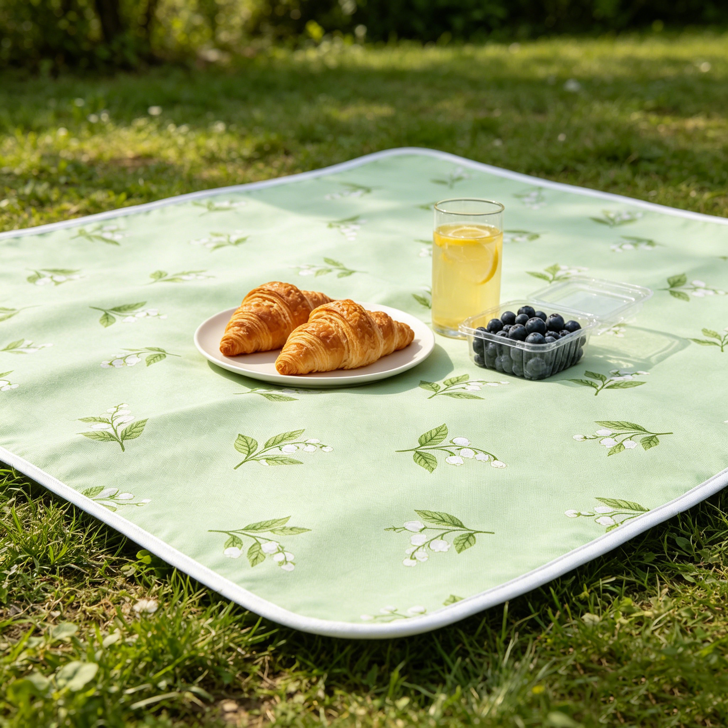 Light Green Lily‑of‑the‑Valley Picnic Blanket