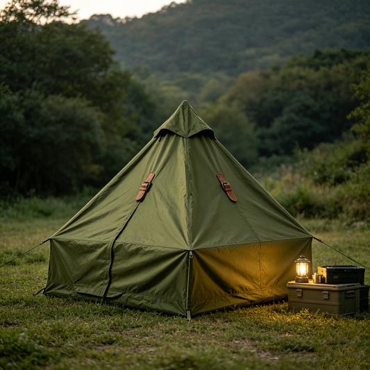 Olive Leather-Strap Tent