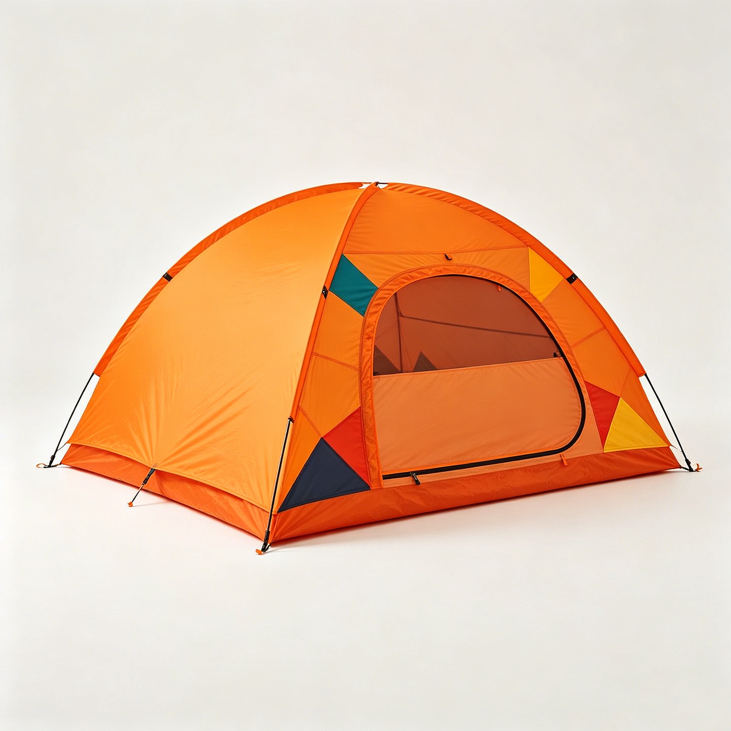 Orange Geo-Pattern Dome Tent