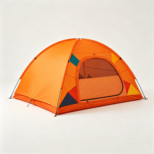 Orange Geo-Pattern Dome Tent
