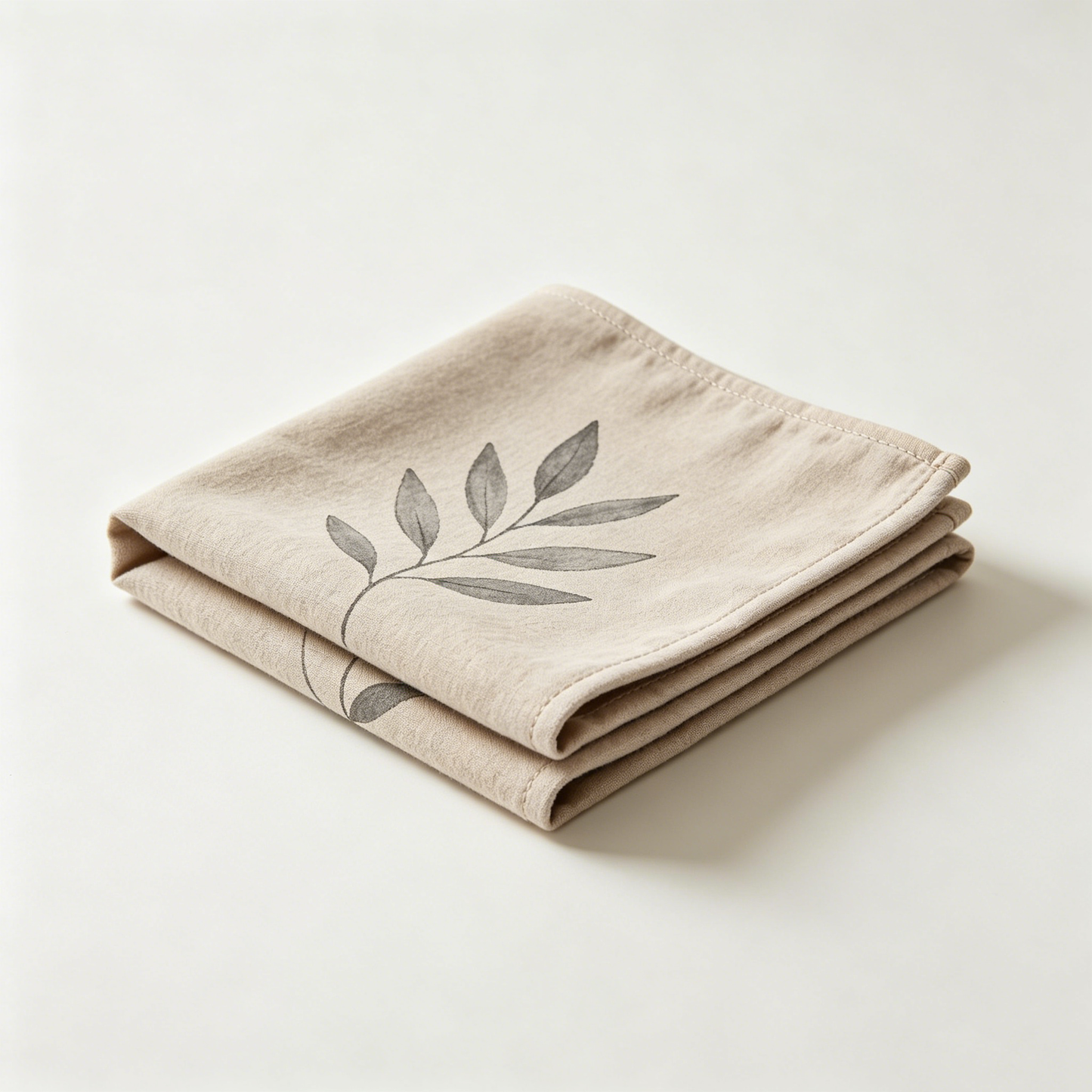Khaki Leaf Embroidery Picnic Blanket