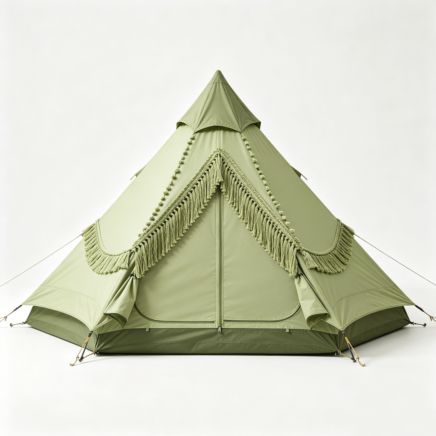 Sage Green Fringe Bell Tent