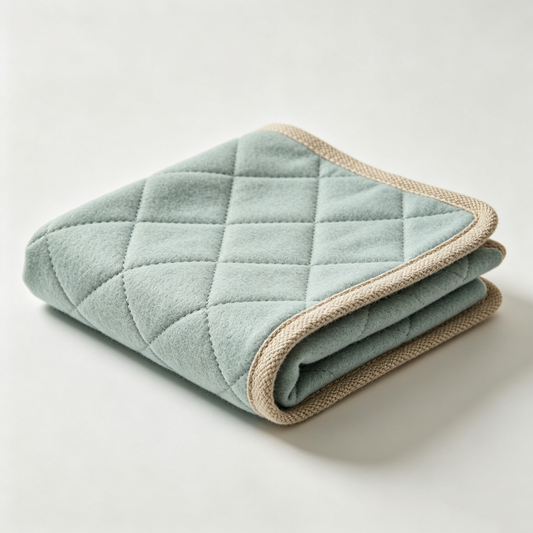 Blue‑Green Quilted Diamond Picnic Blanket